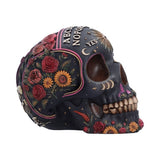Opposite side view of Spirit Board Bloom Skull ornament