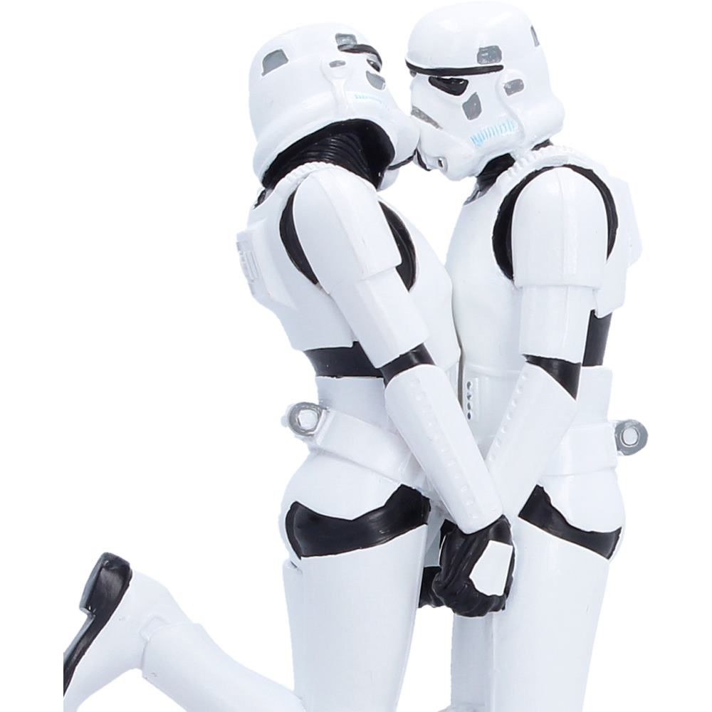Side view of the hand-painted Stormtrooper First Kiss figurine
