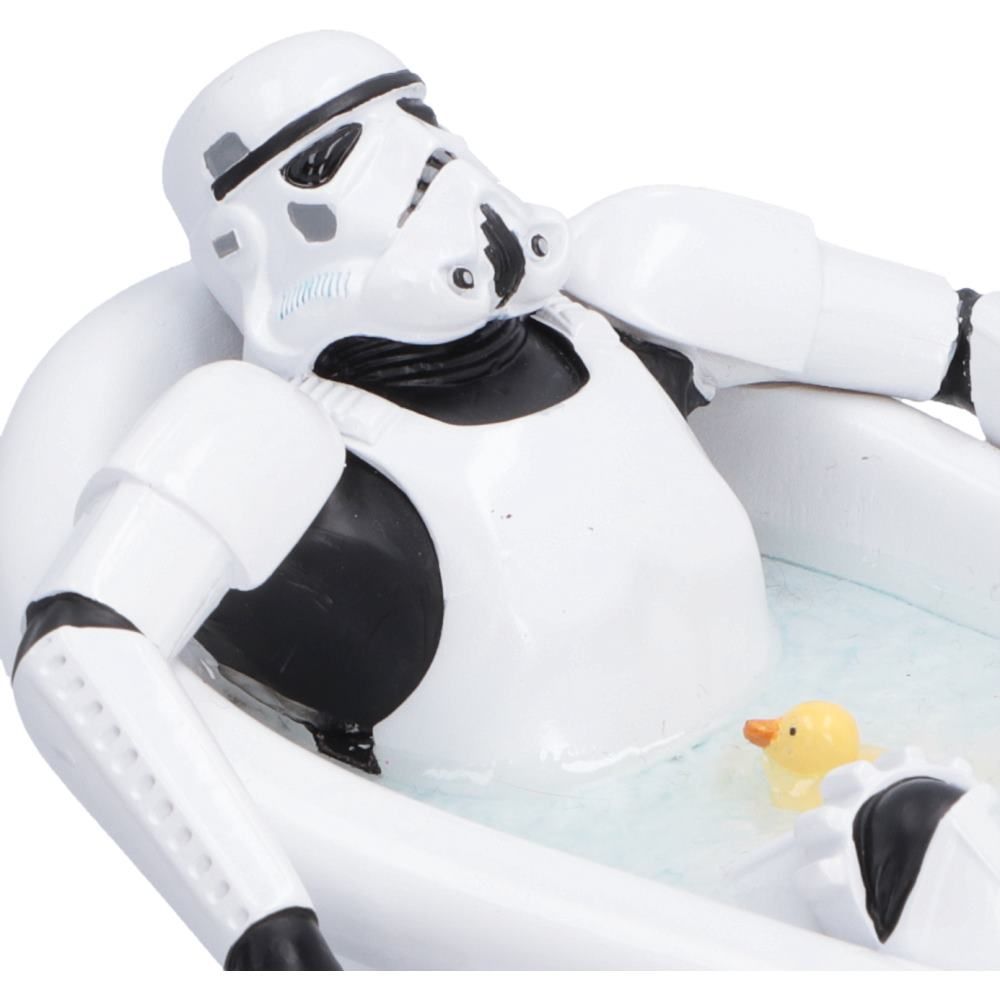 Close-up of Stormtrooper relaxing inside the bathtub