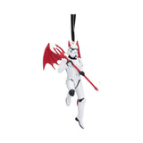 Opposite side view of Stormtrooper hanging ornament with trident