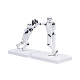 Angled view of Working Hard Hardly Working Stormtrooper bookends