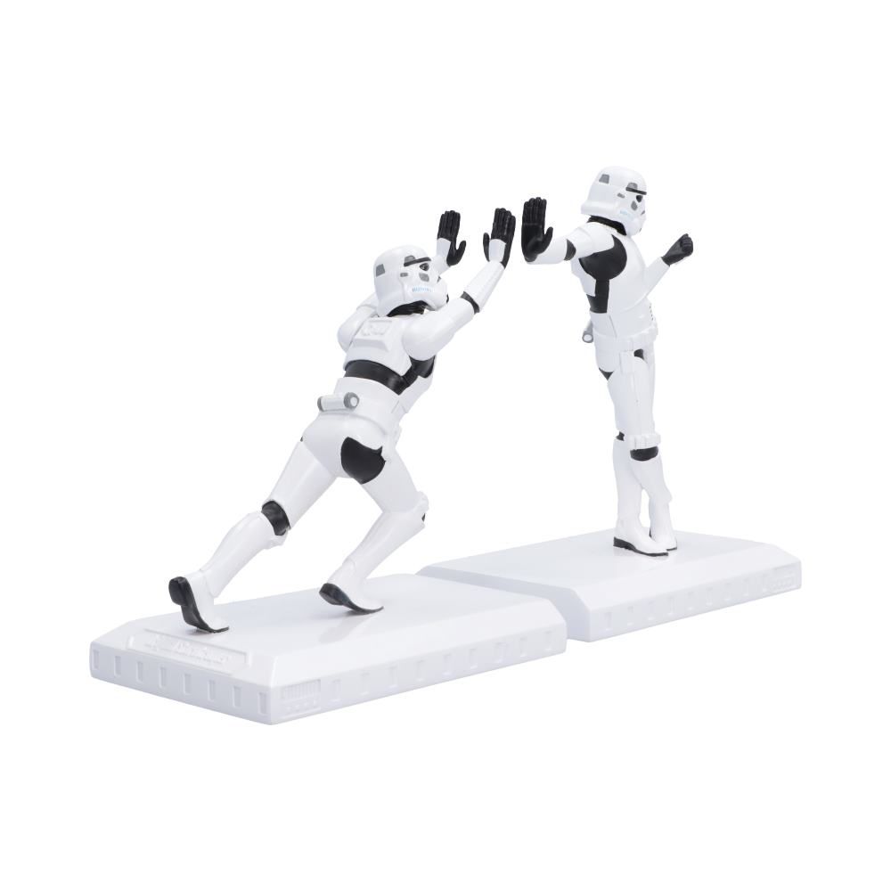 Side view of Original Stormtrooper bookends by Nemesis Now