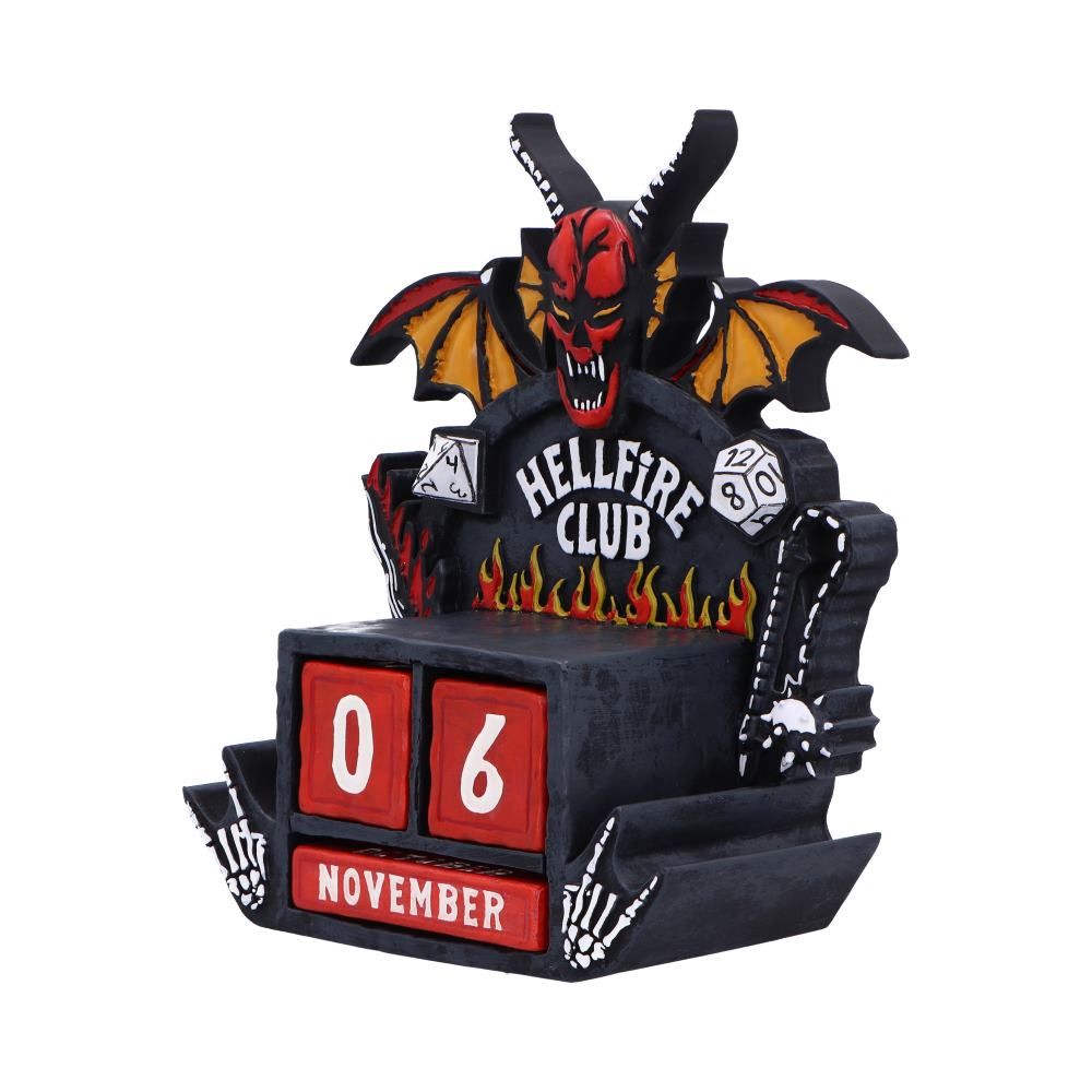Stranger Things Hellfire Club perpetual desk calendar side view