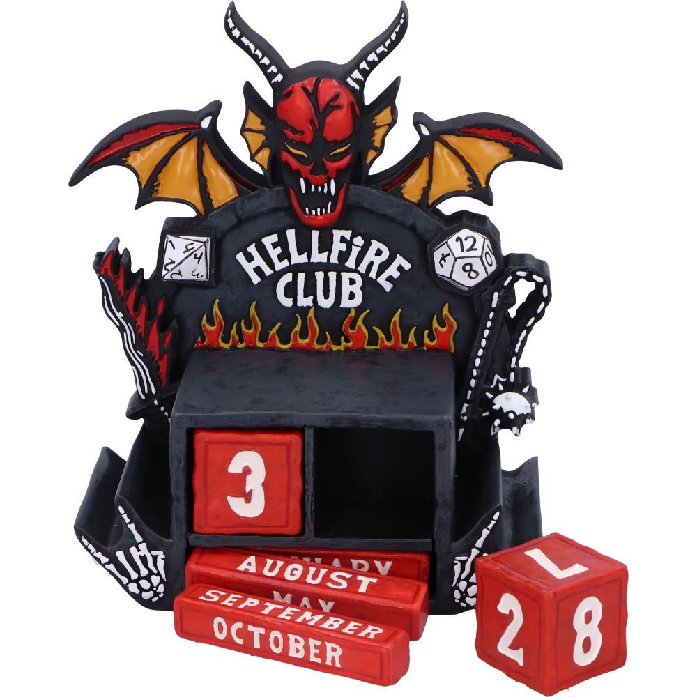 Stranger Things Hellfire Club perpetual desk calendar with reusable month and date blocks