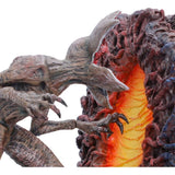 Close-up of Demogorgon and fiery portal sculpture