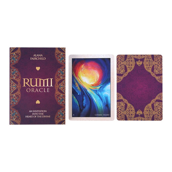 Rumi Oracle Cards box and illustrated cards