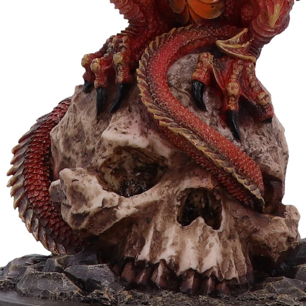 Ember King dragon perched on skull detail