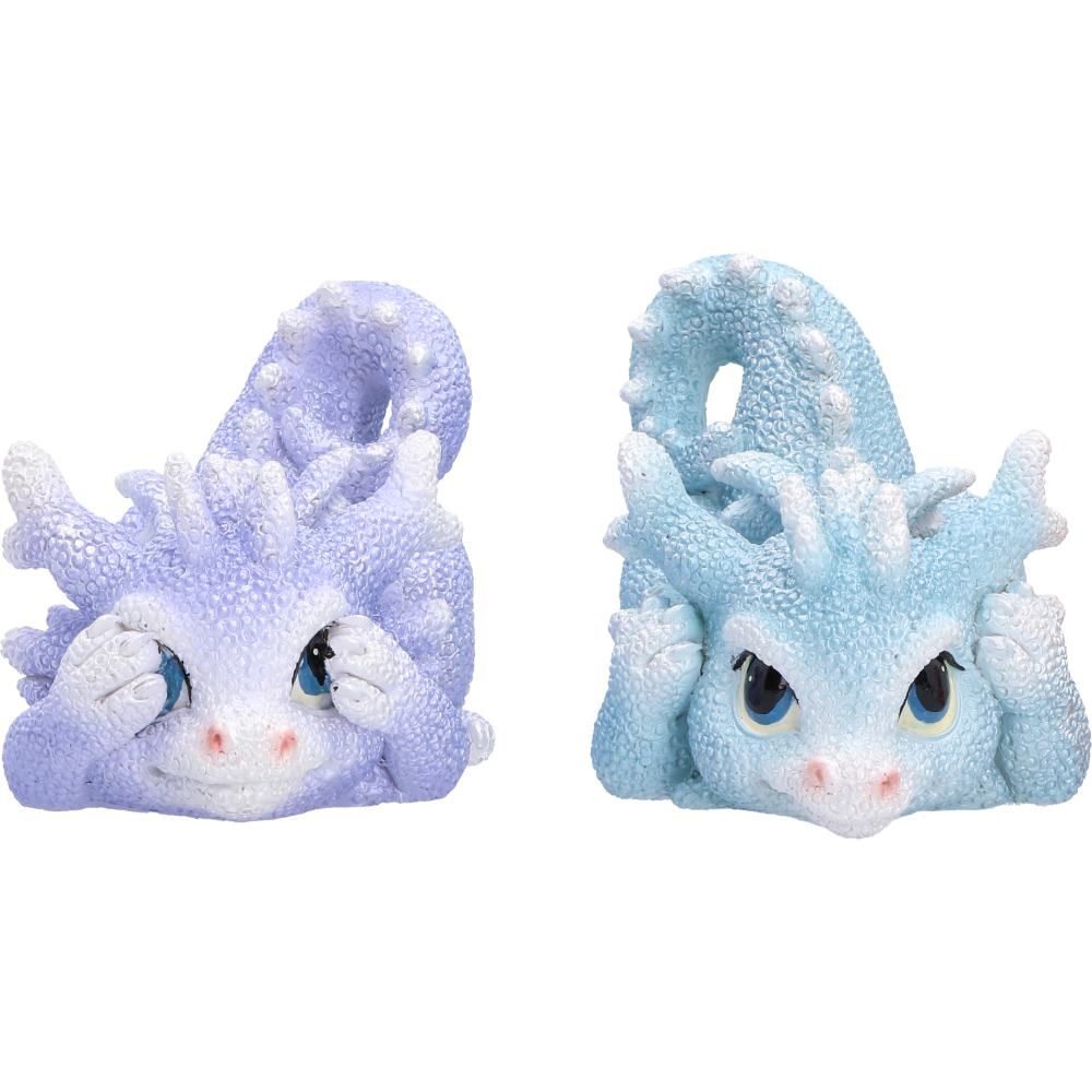 Purple and blue Coralscale Dragonlings figurines