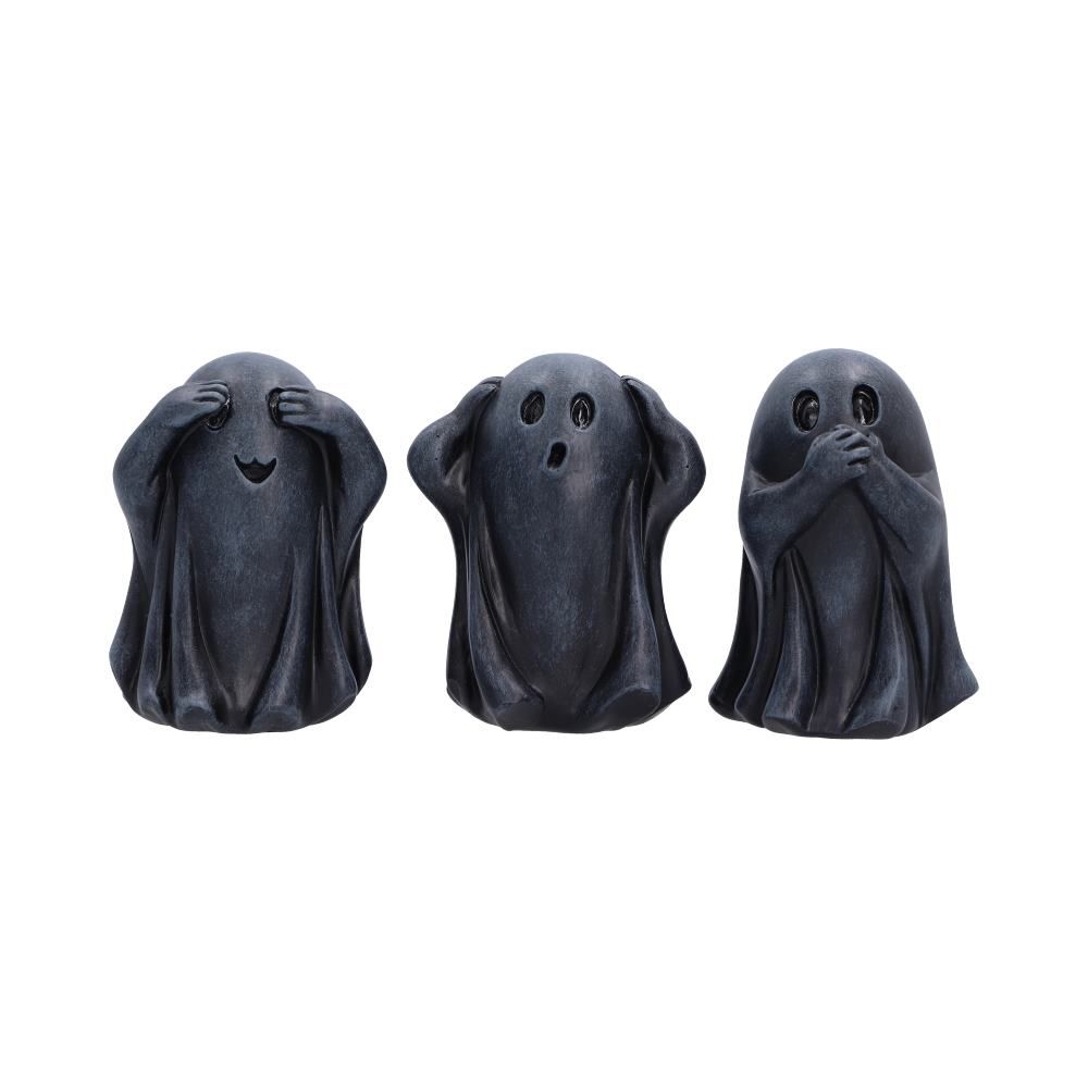 Three Wise Ghouls black ghost figurine set by Nemesis Now