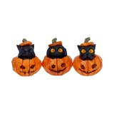 Three Wise Halloween Pumpkin Patch Cats