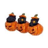 Three Wise Halloween Pumpkin Patch Cats
