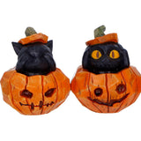 Three Wise Halloween Pumpkin Patch Cats