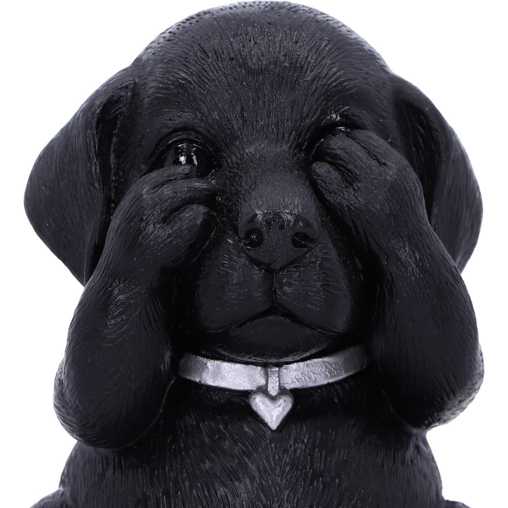 See no evil black Labrador figurine