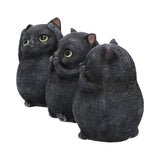 Three Wise Fat Cat Figurines