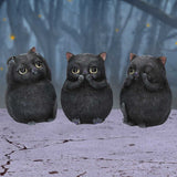 Three Wise Fat Cat Figurines