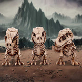 Three Wise T-Rex Skeleton Figurines