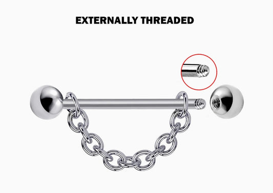 Titanium Bridge Barbell with Chain