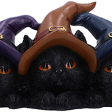 Trio of Mischief Witch Cats Figurine