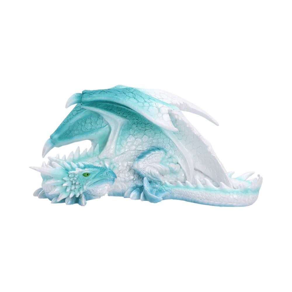 Tundra ice dragon figurine with folded wings