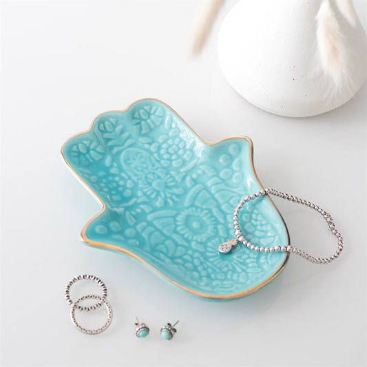 Turquoise Hamsa Jewellery Dish