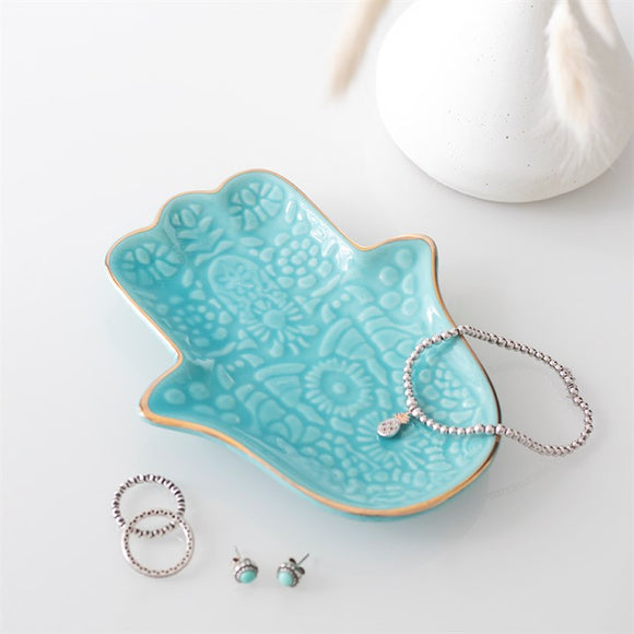 Turquoise Hamsa Jewellery Dish