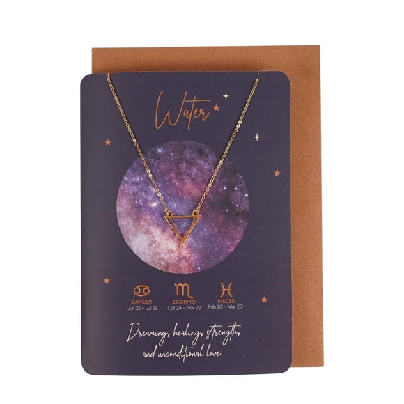 Water Element Zodiac Necklace Greetings Card