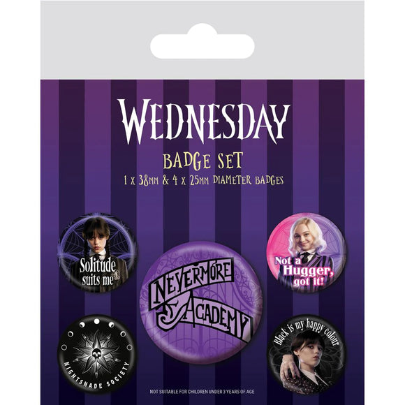 Wednesday Nevermore Badge Set