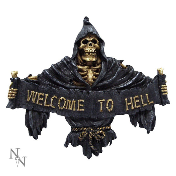 Welcome To Hell Skeleton Reaper Sign