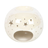 White Iridescent Star Oil Burner & Wax Warmer