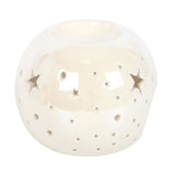 White Iridescent Star Oil Burner & Wax Warmer
