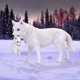 Winter Bond Mother Wolf & Cub Figurine