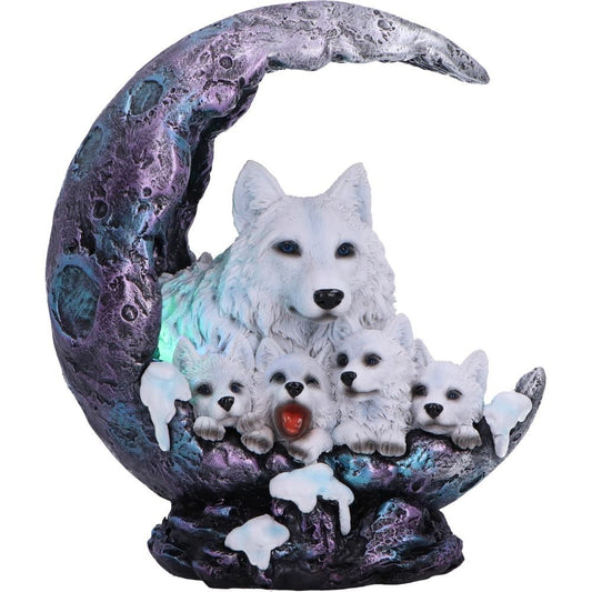 Winter Moon Wolf LED Ornament