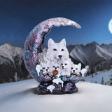 Winter Moon Wolf LED Ornament
