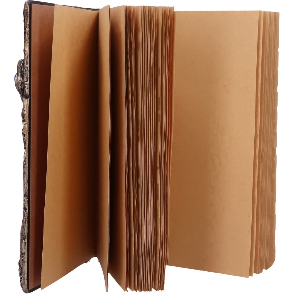 Wizard's Grimoire fantasy spellbook journal with wizard cover and blank pages