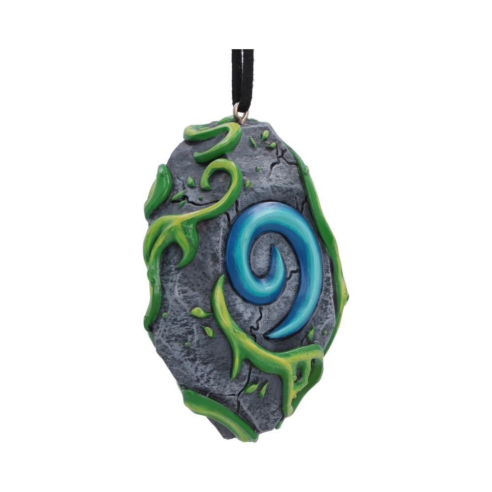 Front view of licensed Hearthstone ornament with blue swirl
