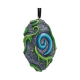 Front view of licensed Hearthstone ornament with blue swirl