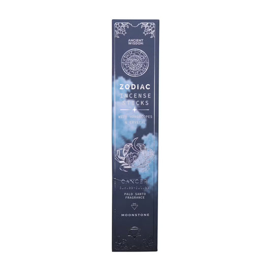 Zodiac Crystal Incense Sticks - Cancer (Moonstone & Palo Santo)
