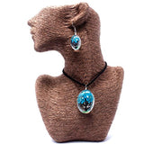 Blue Real Flower Jewellery Set