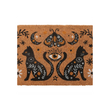 Natural Frightful Folk Cat Doormat