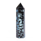 Black Obsidian Crystal Points - Mystic Story - Sky Blue