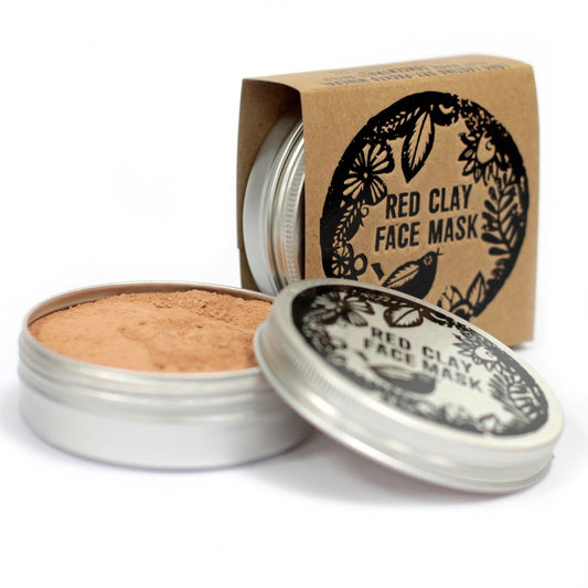 Agnes + Cat Red Clay Face Mask in aluminium tin with kraft packaging