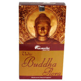 Aromatika Vedic Buddha Flora incense packaging with Buddha image on a white background