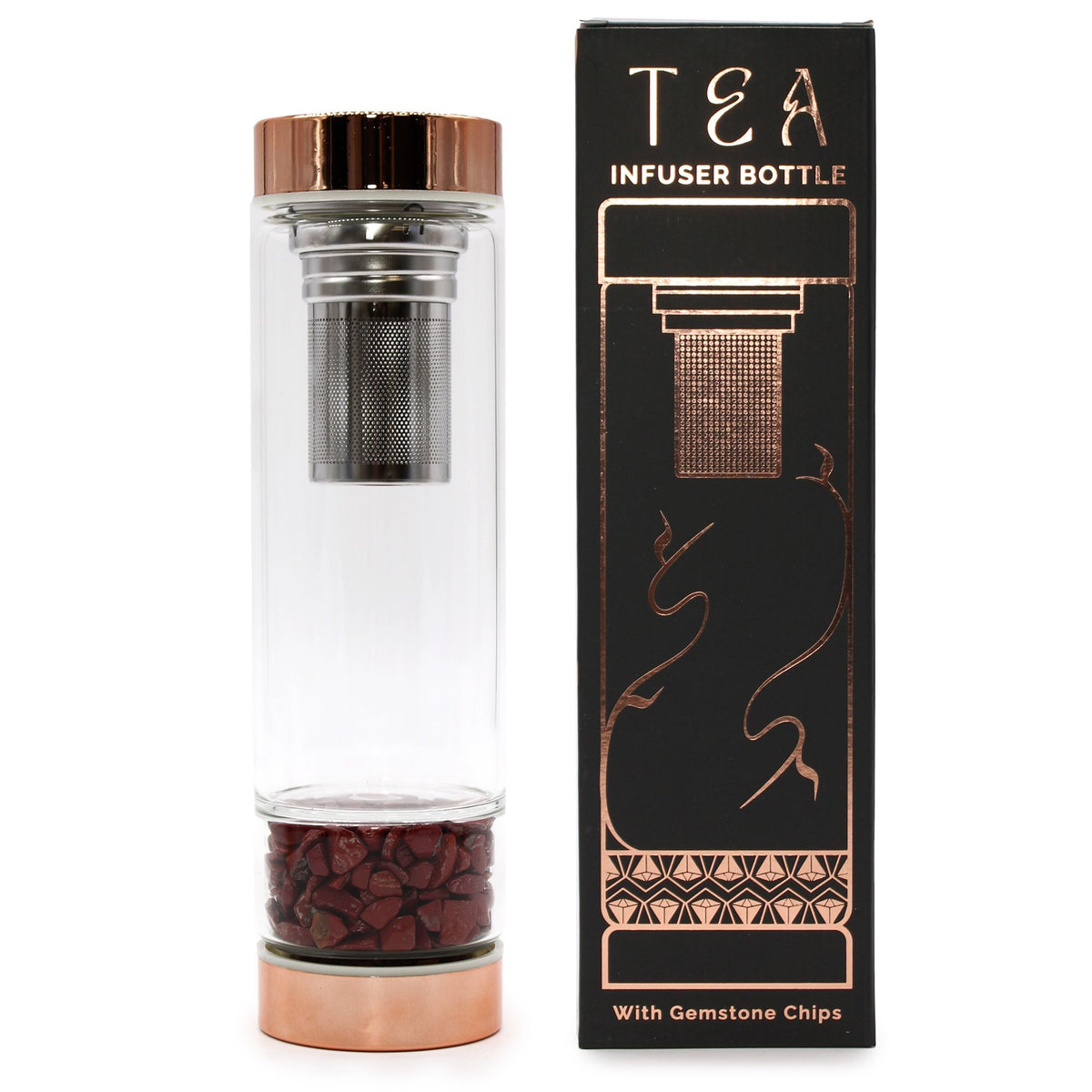 Red Jasper Crystal Tea Infuser Bottle