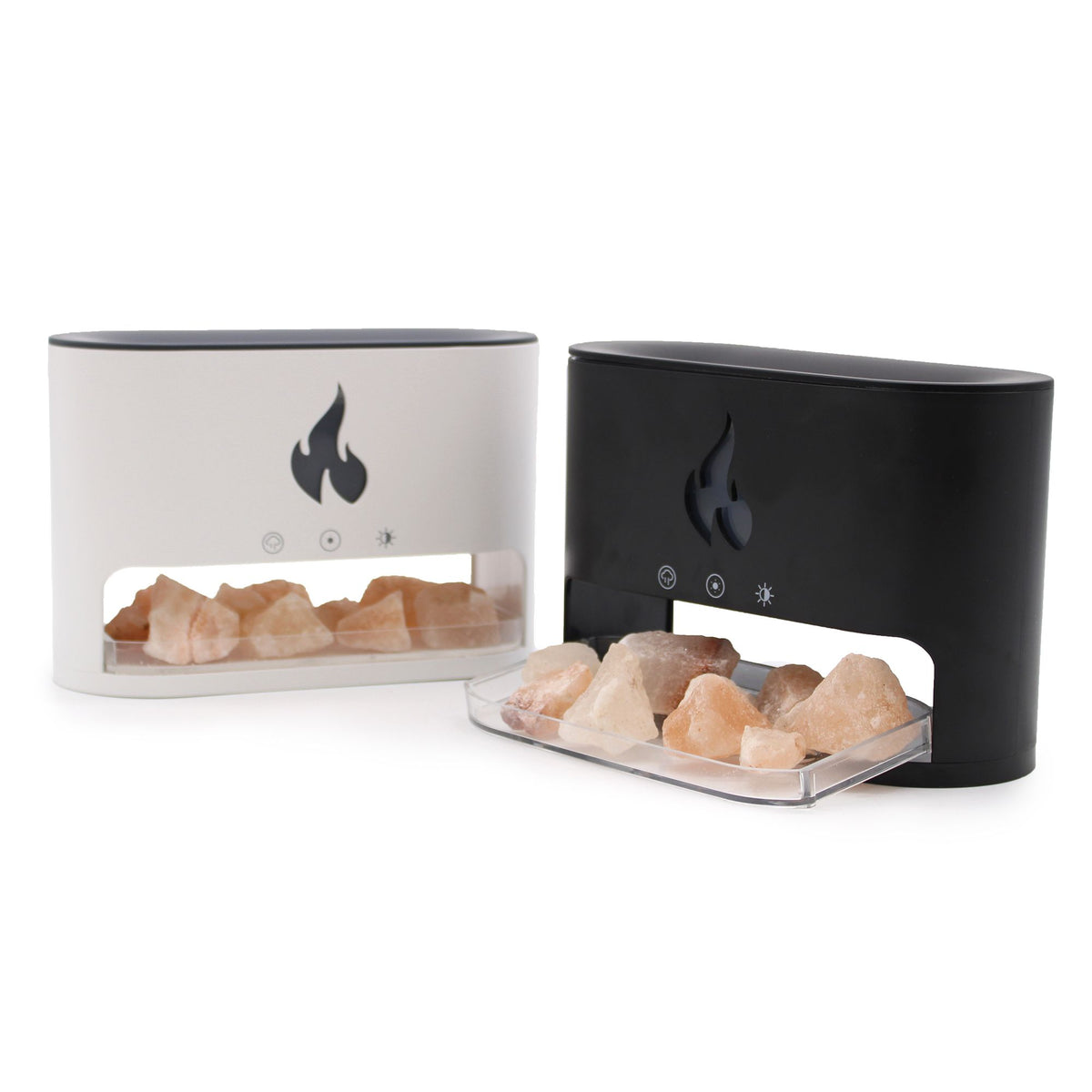 White Blaze Aroma Diffuser - Himalayan Salt & Flame Effect