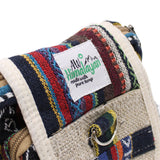 Natural Hemp & Cotton Patterned Crossbody Travel Bag
