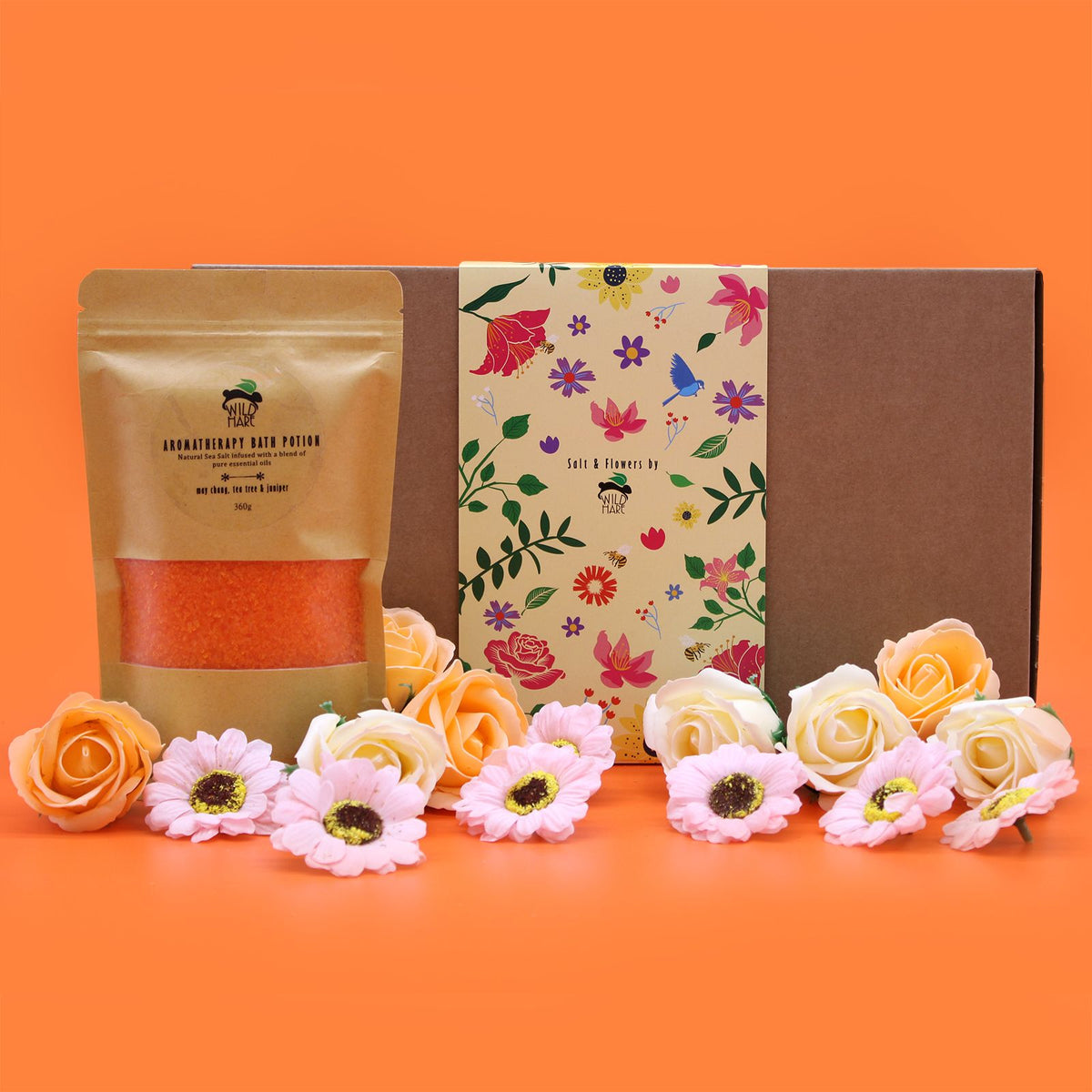 Total Detox bath salts with soap roses and sunflowers