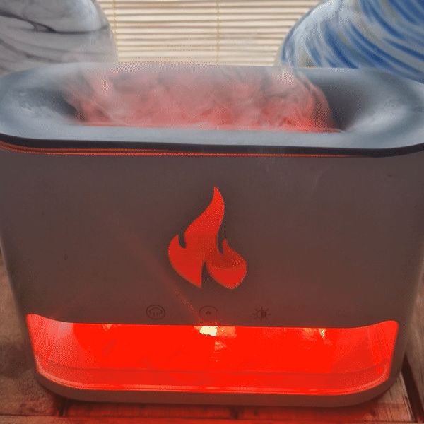 White Blaze Aroma Diffuser - Himalayan Salt & Flame Effect