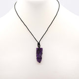 Laced Crystal Flat Point Necklace - Amethyst