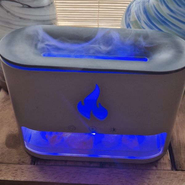 White Blaze Aroma Diffuser - Himalayan Salt & Flame Effect