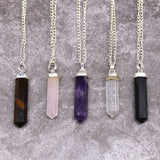 Crystal Wand Necklace - Rose Quartz